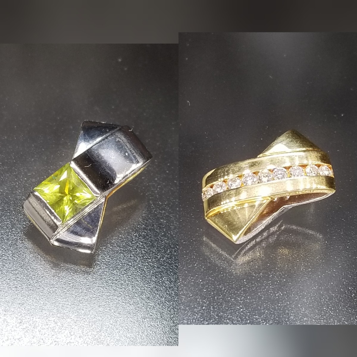 No.02 K18 K18WG  ダイヤ ペリドット