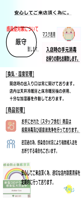 感染症対策詳細表記画像。