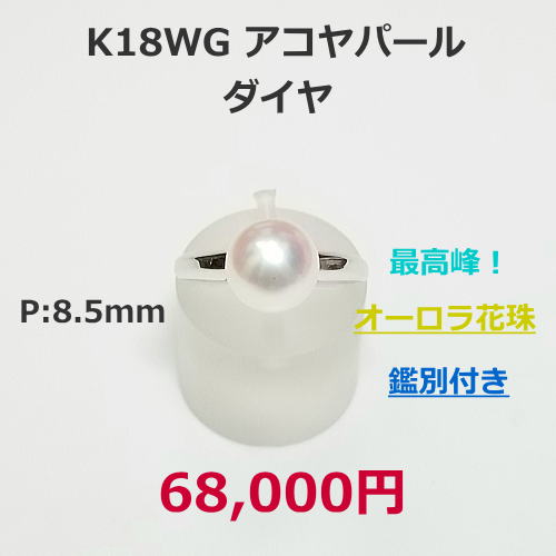 K18WG ブラックダイヤ/ダイヤネックレス　ダイヤトータル1.20ct ネックレス45cmスルー式　138,000円　期間限定セール特価税込。